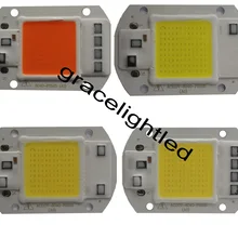 20W 30W 50W полными спектрами 380-840nm белый/теплый белый Светодиодный прожектор COB чип 110V 220V Вход интегрированный Smart IC драйвер