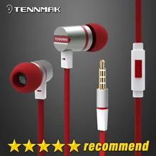 Tennmak Dulcimer Red in ear font b metal b font earphone earbud with MIC remote for