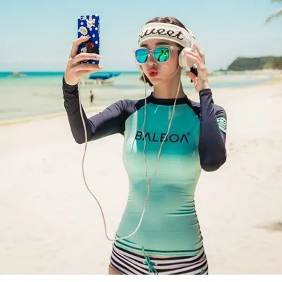 

2017 hot sell women swimsuit swimwear rash guards green color with letter sexy bra-pad maillot de bian femma swimming suit