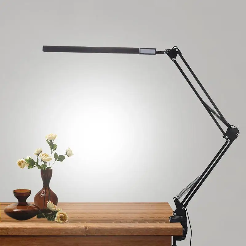 

1PC 3-Level LED Desk Lamp White Black Brightness Dimmable Book Light Flexible Foldable Table Lamp Light For School Office