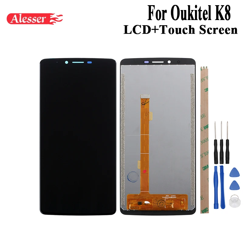 

Alesser For Oukitel K8 LCD Display and Touch Screen Assembly Repair Parts With Tools And Adhesive 6.0 Inch For Oukitel K8 LCD