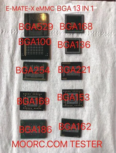 2019 новый оригинальный E-MATE X EMMC BGA 13 IN1 Поддержка BGA100 136 168 153 169 162 186 221 529 254 для легкий JTAG плюс UFI коробка Riff