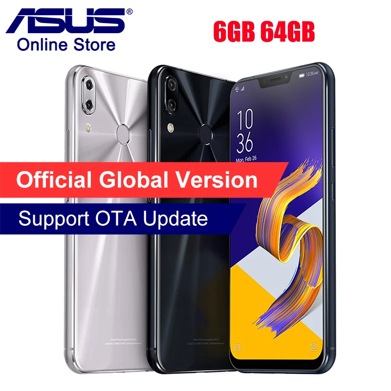 ASUS ZenFone 5Z ZS620KL 6 ГБ 64 4 г LTE мобильный телефон Snapdragon 845 19:9 FHD 2 &quotполный экран NFC Android 8 0