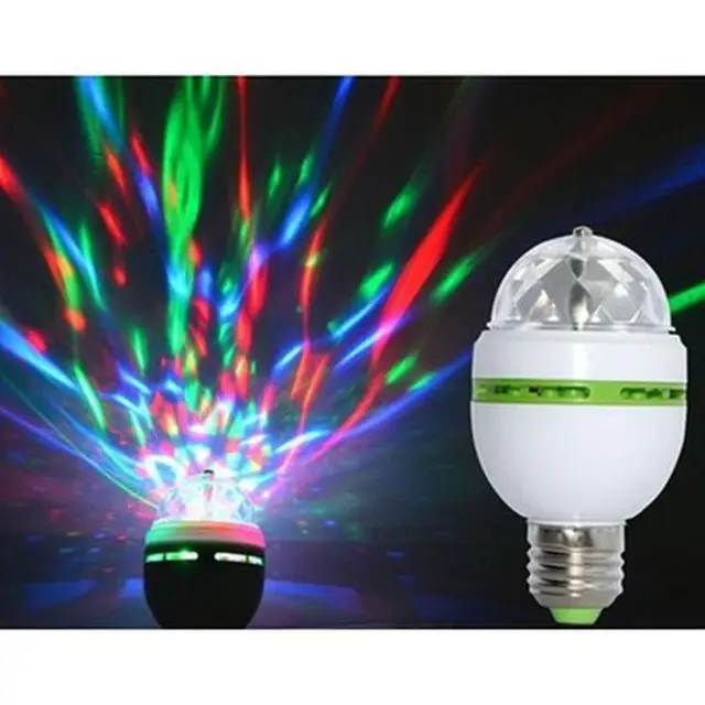 Us 3 53 25 Off Led 3w Full Color Self Propelled Rgb Small Colorful Rotating Light Bulb Party Ktv Mini Crystal Magic Ball Lantern In Bulbs