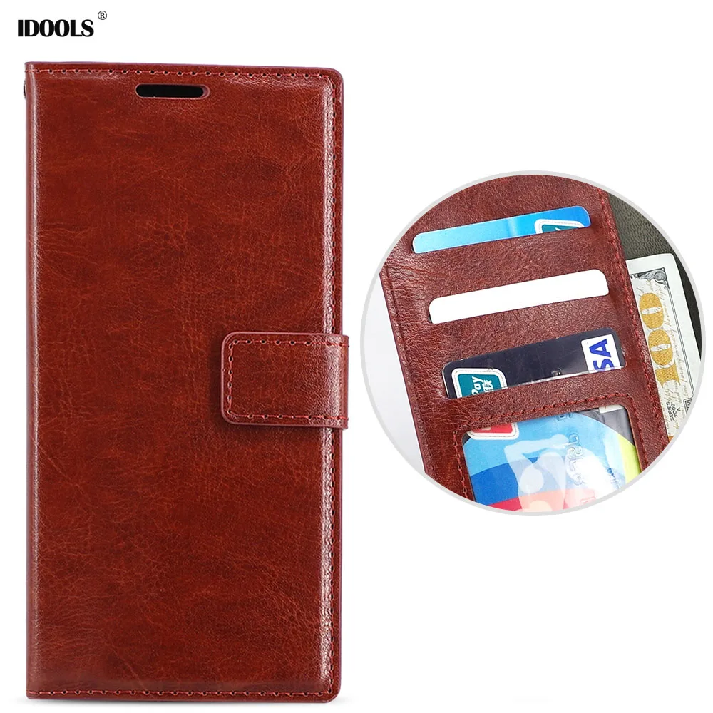 

IDOOLS Luxury Case For Huawei Mate 10 Lite Cover PU Leather Holder Back Cover For Huawei P20 Lite Honor 10 Y5 Y6 2018 Bags Cases
