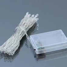 100 шт. 2 м 20 светодиодный или 3 м 30 светодиодный на батарейках светодиодный шнурок для гирлянды вечерние свадебные шоу украшения мини красочные гирлянды