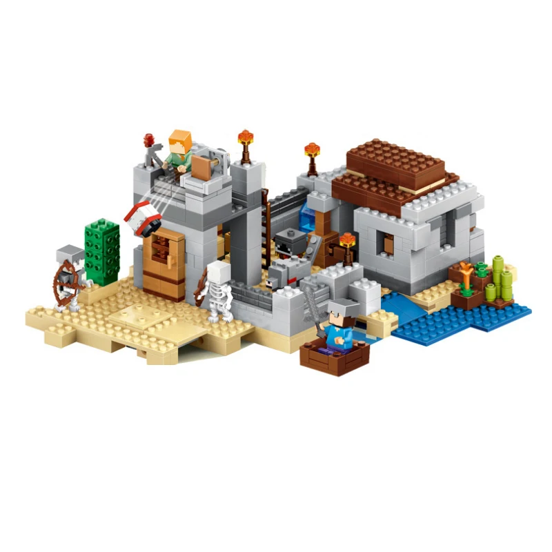 

New Lepin My World Minecraft The Desert Post Model kits action anime figures Building Blocks Bricks fun Toys For Children gifts