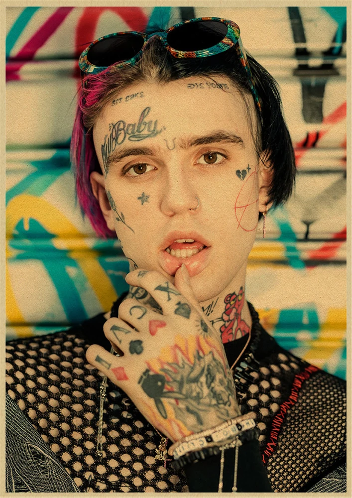 Рэпер Lil Peep плакат крафт-бумага наклейки на стену ВИНТАЖНЫЙ ПЛАКАТ качество для гостиной домашний декор
