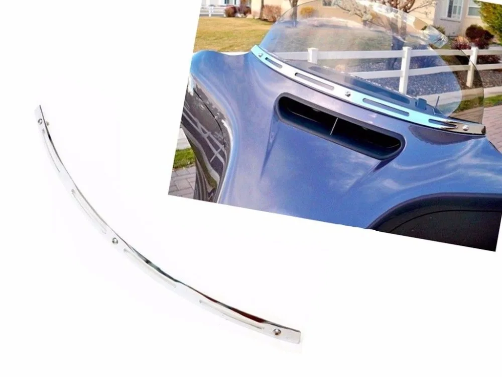 Chrome Slotted Windshield Trim For Harley 1996 2013 Electra Street Tri