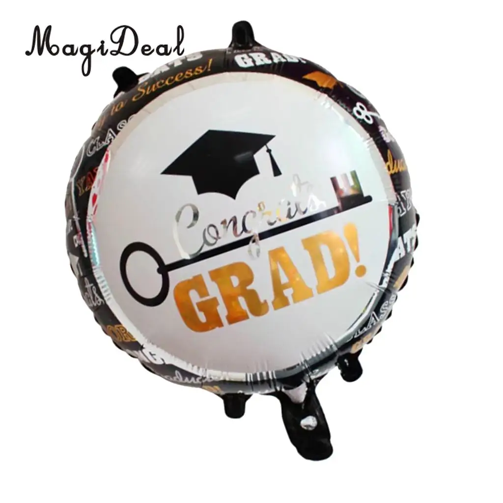 10pcs/Set Congrats Grad Cap Foil Balloon Graduation Celebration Party Decorations 18 Inch Photo Prop