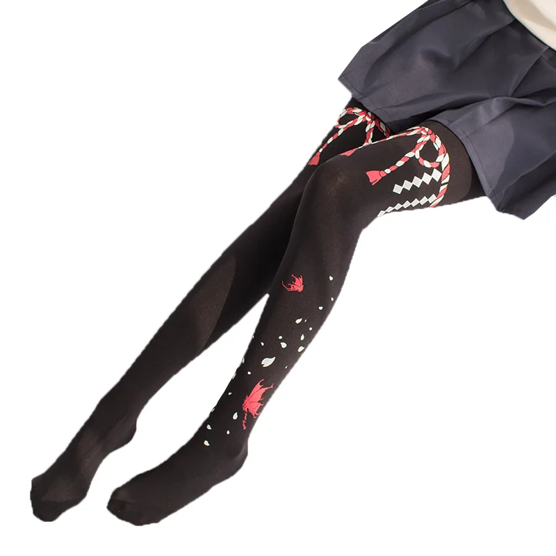 

Lolita Women Thighs Witch Tears Print Cute Sweet Girls Tights New Fashion Slim Japanese Style Bottoming Tights Female