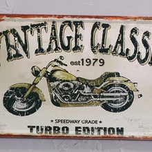 1 ud. De placas de estaño clásicas turbomecánicas para motocicleta, letrero de pared, decoración para cuarto de hombre, cartel de metal vintage retro, decoración desgastada