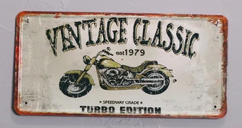 

1pc Motorcycle Classic Turbo Mechanic plaques Tin Plate Sign wall man cave Decoration Poster metal vintage retro shabby decor