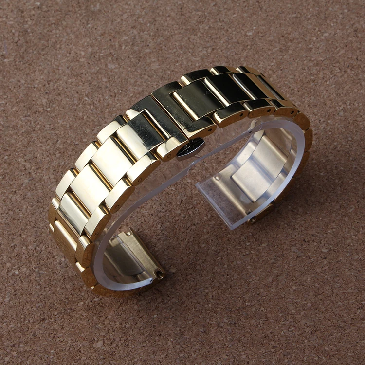 New Arrival Silver and black colorful Watchband Stainless Steel Metal Watches band bracelets Men Bracelets 18MM