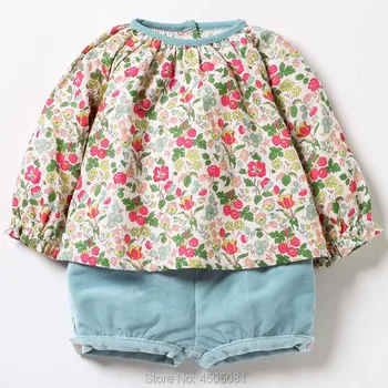 

100% Woven Cotton t shirt Tees Corduroy Shorts Baby Girl Clothes Sets Kids Flower Children Suits Outfit 2020 Bebe Girls 2pc Sets