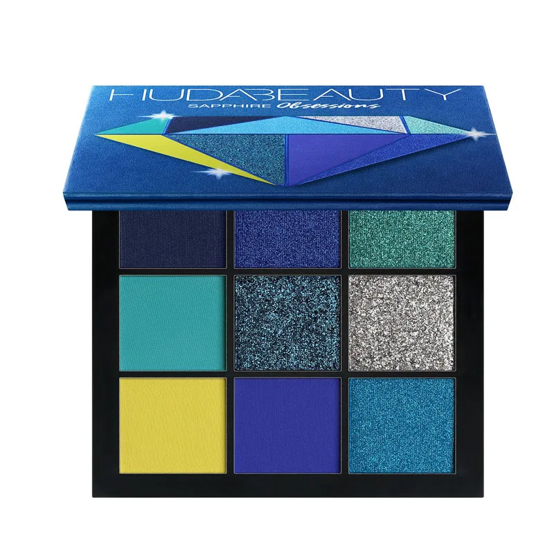 SAPPHIRE 9 Colors HUDAS beauty nuda beauty FauxFilter основа Мерцающая палитра того же цвета с Hudas матовый Smokey контур и стробоскоп набор губ - Цвет: SAPPHIRE 9 Colors