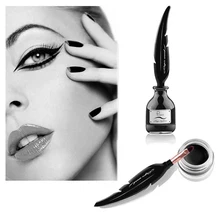 Натуральная мягкая стойкая водостойкая гелевая подводка для век черная волшебная Косметика набор для глаз Подводка для глаз макияж с гладкими перьями