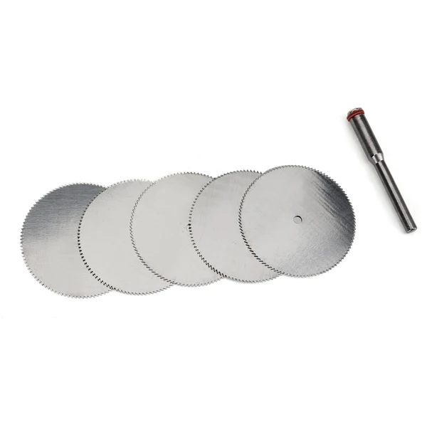 

5Pcs/set 32mm Stainless Steel Slice Metal Cutting Disc with 1 Mandrel Saw Blade Cutter for Dremel Rotary Tools