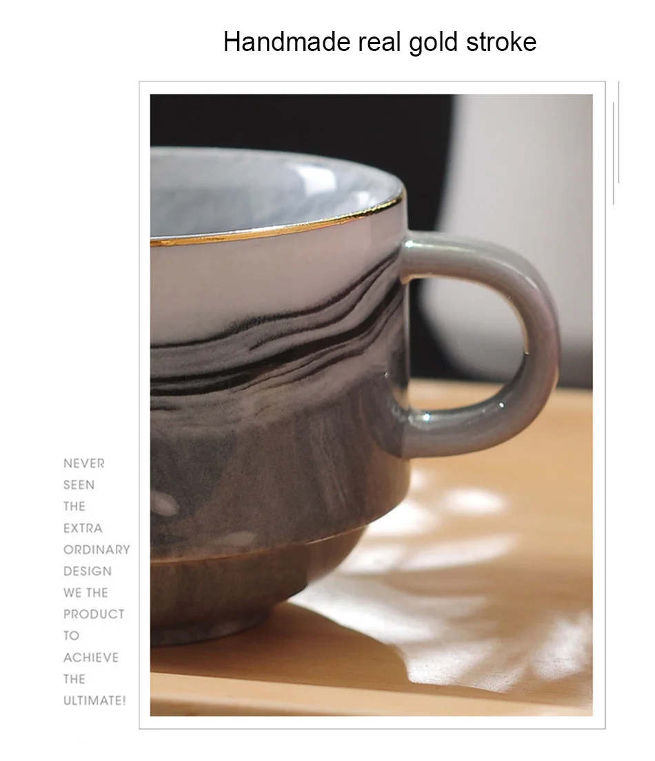 Marbled Ceramic Mug Creative Gold Plating  Milk Coffee Tea Breakfast Porcelain Golden Cup MRS MR Couple Gift Wedding Decor 220ml (12)