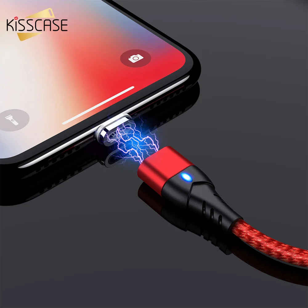 KISSCASE Магнитный Micro USB кабель для iPhone samsung type-c кабель зарядная зарядка магнит Зарядное устройство USB Магнитный зарядный кабель