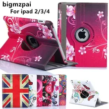 9," для ipad 3 2 Новое поступление 360 Вращающийся Цветок Бабочка Флип Стенд из искусственной кожи чехол для Apple ipad 2 3 ipad 4 чехол для планшета