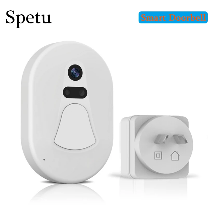 

Spetu Smart Door Bell Wifi Doorbell Wireless Door Viewer Free Cloud Storage Photo Security Night Vision Alarm Home Security