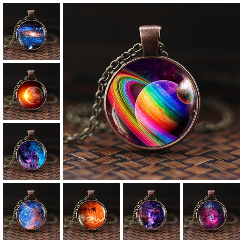 

Nebula Necklace Galaxy Astronomy Pendant Solar System Jewelry Space Universe Necklace Milky Way Jewellery