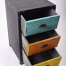 Лофт промышленный Кантри Стиль книжный шкаф Doo-old Железный прикроватный столик гостиная шкаф для хранения кофе Бар Декор комод