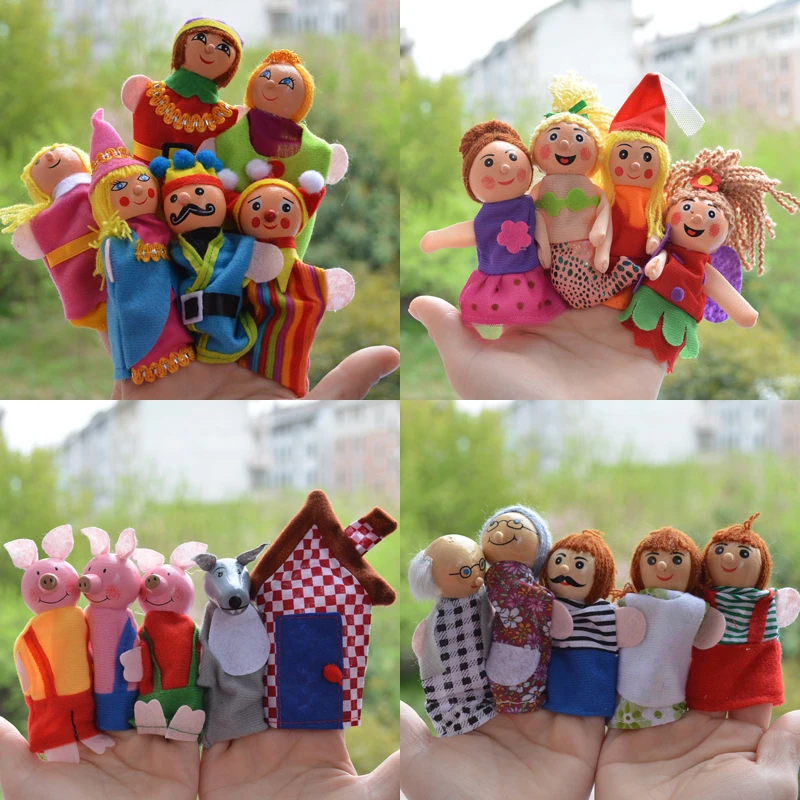 

Interactive Toys Finger Puppet Animal Plush Finger Toys Cartoon Baby Favor Glove Puppets Story For Bedtime Stories Kid Best Gift
