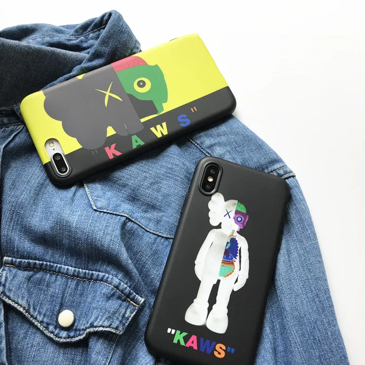 Trend KAWS Dissected Action Figures toys Matte Soft phone case for