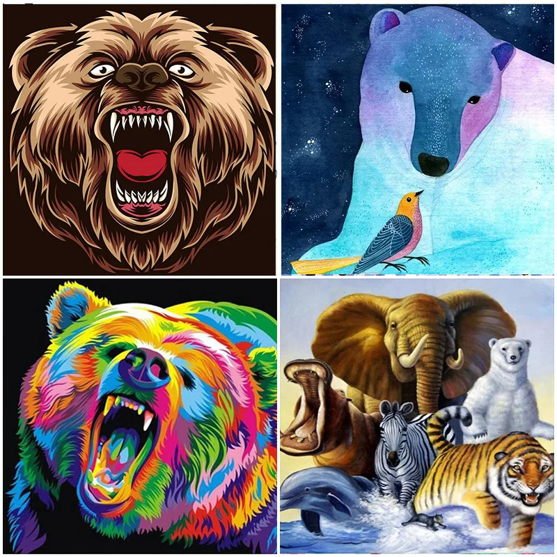 

New Arrivals Polar Bear 5D Diamond Painting Full Square Drill Home Decoration Gift Mosaic Cartoon Animal Cross Stitch Embroidery