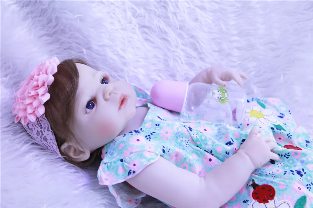 DollMai reborn Девочка Куклы 23 "полный Силиконовый reborn baby Игрушки для принцессы для детей подарок bebe куклы com corpo de силикон