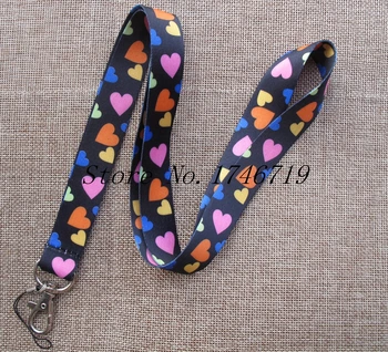 

Free Shipping 50 pcs Heart-shaped Mobile Phone Neck Straps Neck Strap Keys Camera ID Card Lanyard CC-21