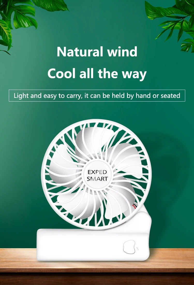 Настольный складной вентилятор может быть ручной и сидеть три ветра низкий уровень шума Двойной источник питания