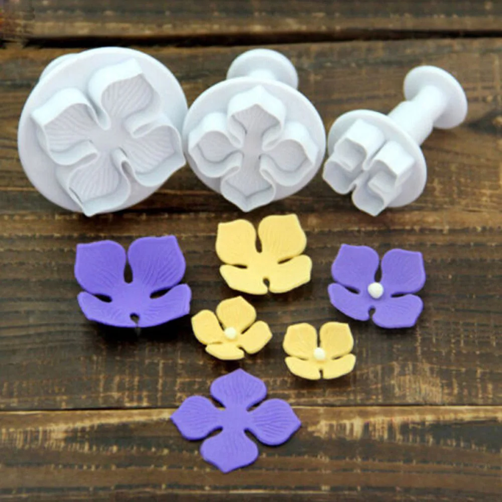 

1 Set Stylish Useful New Fondant Cutter Plunger Cookie Mold Cake Sugarcraft Flower Leaf Decor Mould Baking Tools