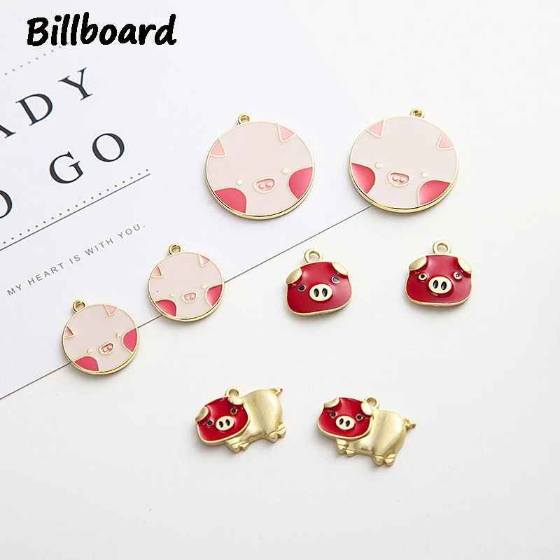 

Enamel Cute Pig Charms for Jewelry Making Zinc Alloy Trendy Metal Lovely Piggy Charms 10pcs/bag
