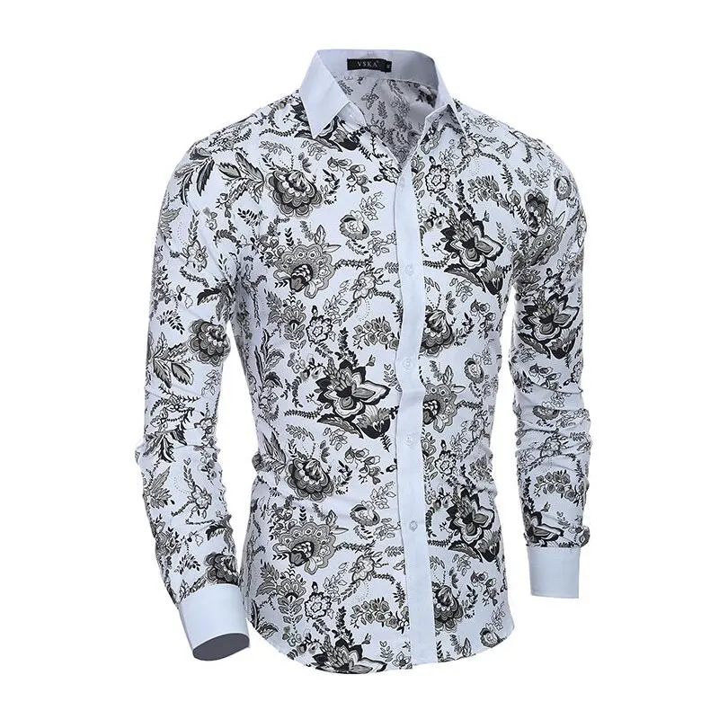 Meilleur Hommes fleur Chemise 2019 nouveau 3D impression mode décontracté Slim Fit hawaïen robe chemises Camisa Masculina Chemise Homme Chemise hommes