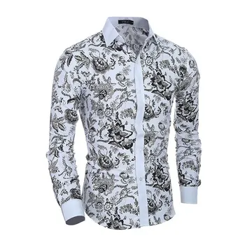 

Men Flower Shirt 2020 New 3D Printing Fashion Casual Slim Fit Hawaiian Dress Shirts Camisa Masculina Chemise Homme Shirt men