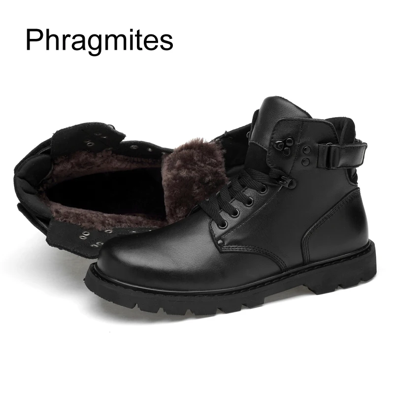Phragmites Simple Designer wool men boots plus size Riding Boots Four Season Male Leather Botas Winter Snow Botas Hombre Shoes