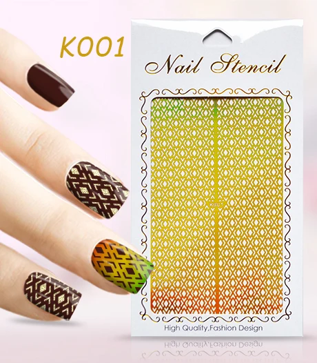 2016 Новый выдолбленные наклейки на Ногти 3D Стиль Nail Art Наклейки DIY Украшения Ногтей
