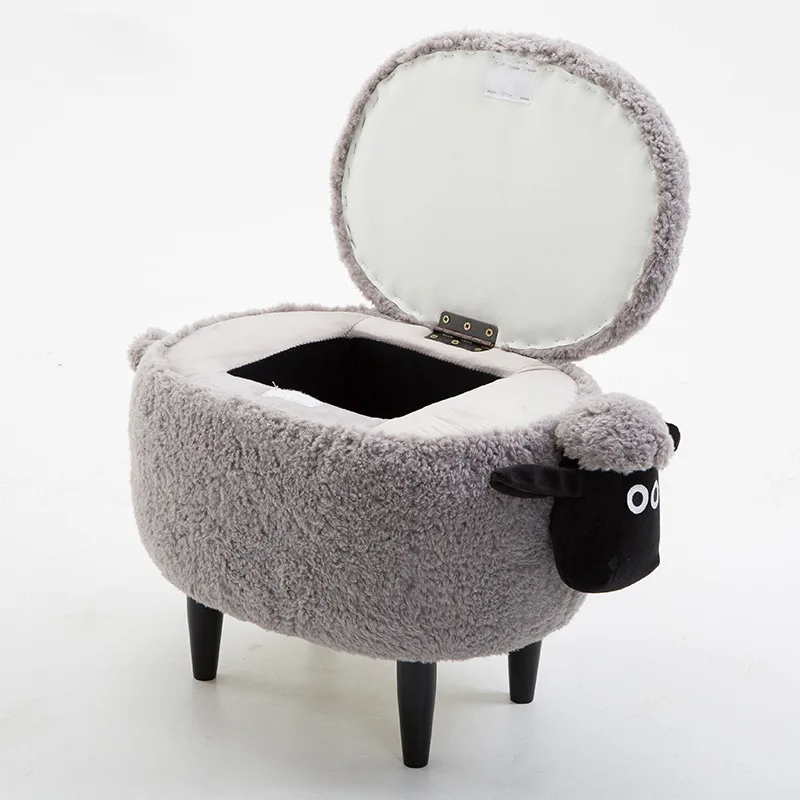 

2018 New Lint Sofa Shoe Stool Pouf Chair Ottoman Bean Bag Kid Toys Storage Footstool Solid Wood Nordic Home Deco Furniture