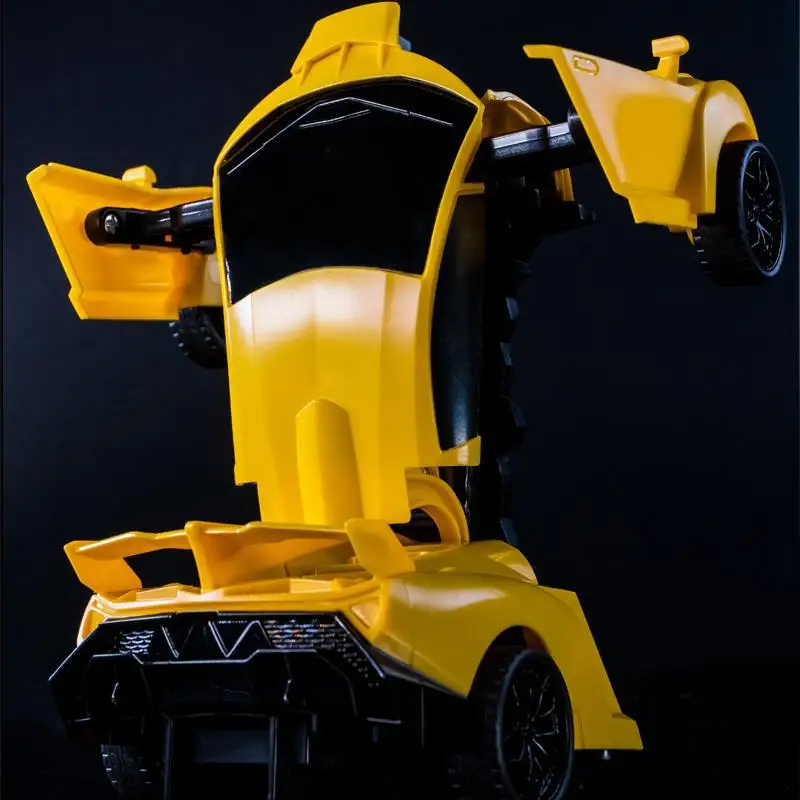 High Simulation One-button Back-up Deformation Vehicle Lamborghini Poison Transform Robot Car Model Toys for Children Funny Gift