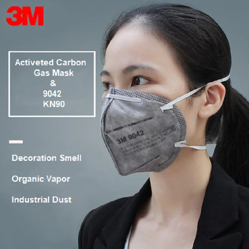 

5/10pcs Organic 3M KN90 9042 Gas Protective Mask Safety Masks Activeted Carbon Anti Vapor Particle Respirator Welding Mining