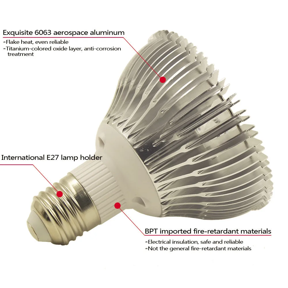 Полный спектр 36 W 30 W 50 W E27 E14 GU10 растет свет красные, синие УФ ИК Светодиодная лампа для гидропоники цветы растения, овощи