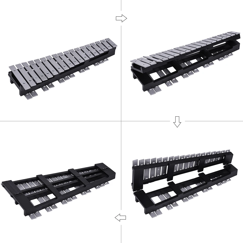 Складной Ксилофоны 30 Примечание Металлофон деревянная рамка Алюминиевые пруты образовательный музыкальный инструмент подарок с сумкой