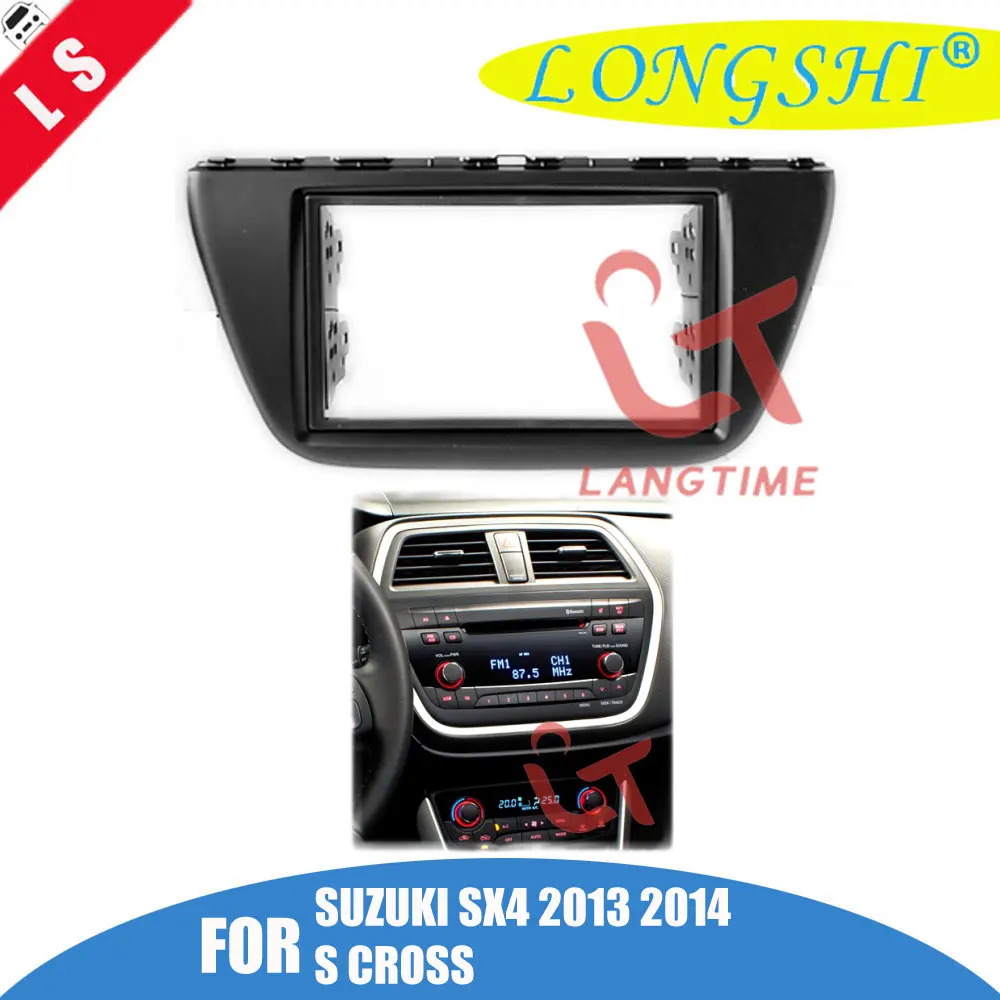 

Double 2 Din Car Fascia for Suzuki SX4 S Cross 2013+ Radio DVD Stereo GPS Panel Dash Mount Trim Kit Face Plate Bezel Facia 2din