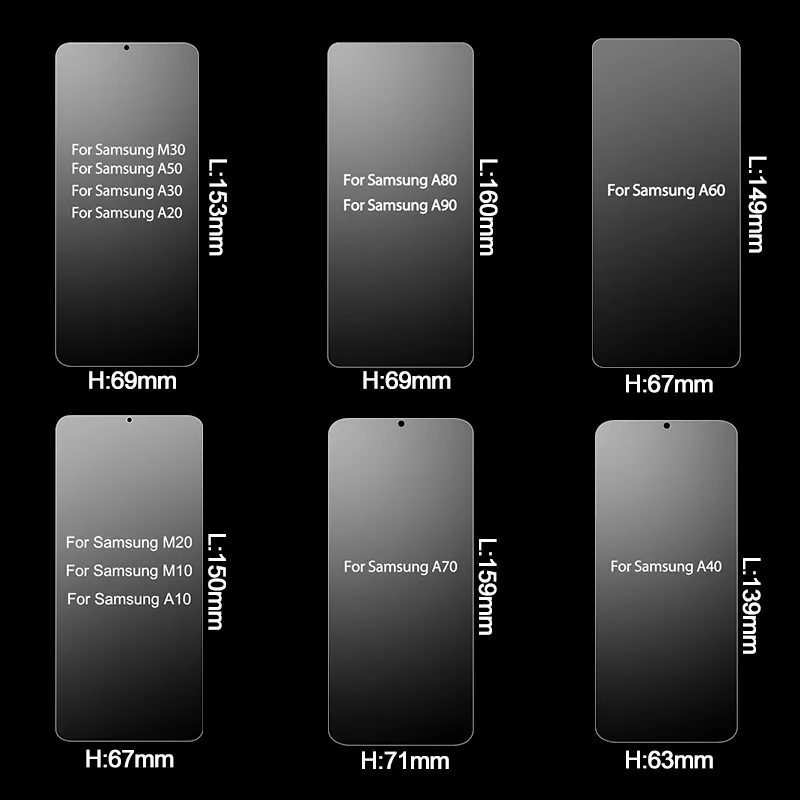 2 шт стекла для Samsung A50 A40 A30 A70 A80 Защитная пленка Galaxy A60 A90 Полное покрытие