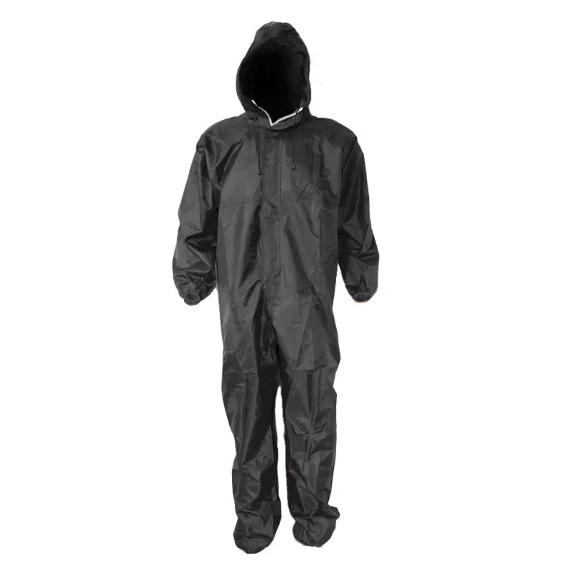 

Motorcycle Waterproof Raincoat Conjoined Rain Suit One-piece Overalls Work Outdoor Black Size XXL For Height 180cm