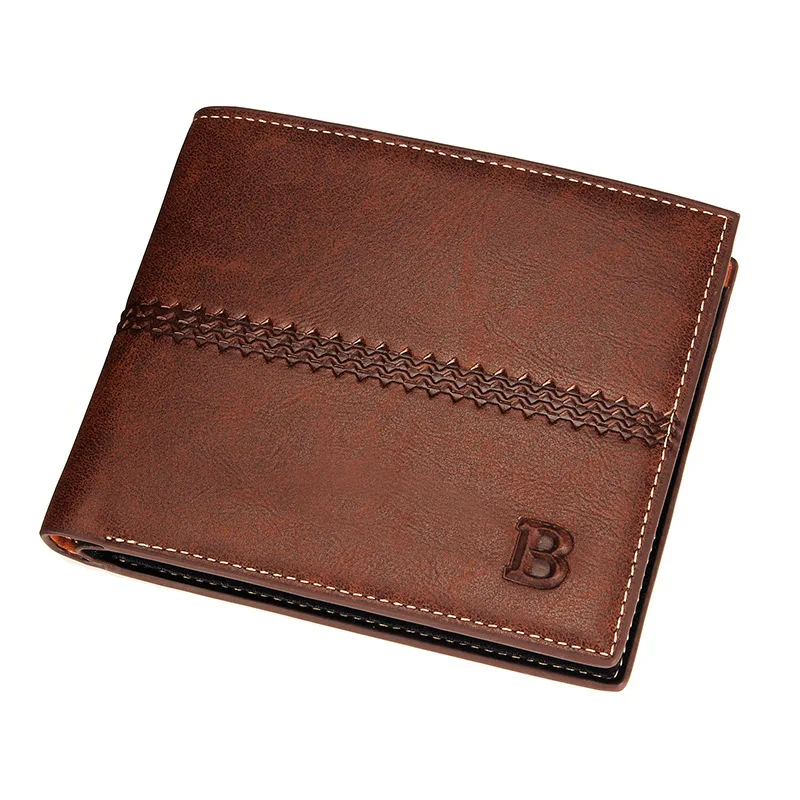 

New Arrival Fashion Men Casual Wallet Soft Leather Money Purse Brand Designer Wallets Short Vertical Card Holder Bags