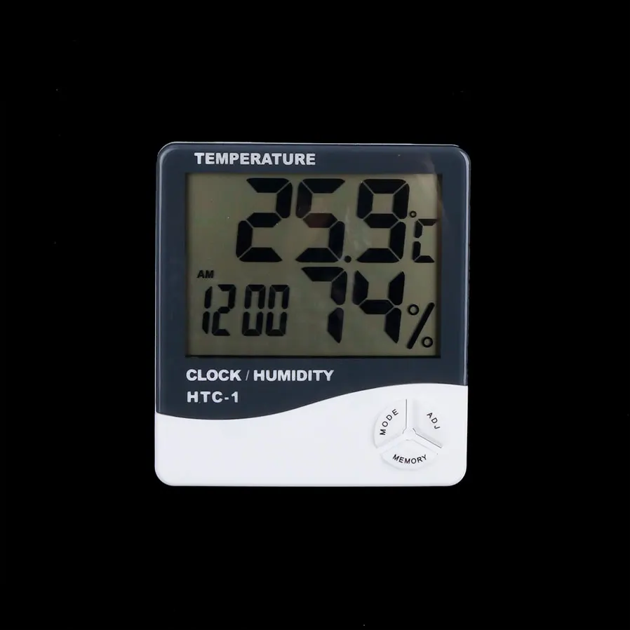 

Indoor Room LCD Electronic Temperature Humidity Meter Digital Thermometer Hygrometer Weather Station Alarm Clock HTC-1
